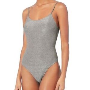 INTERMIX Only Hearts Second Skin Gunmetal Bodysuit